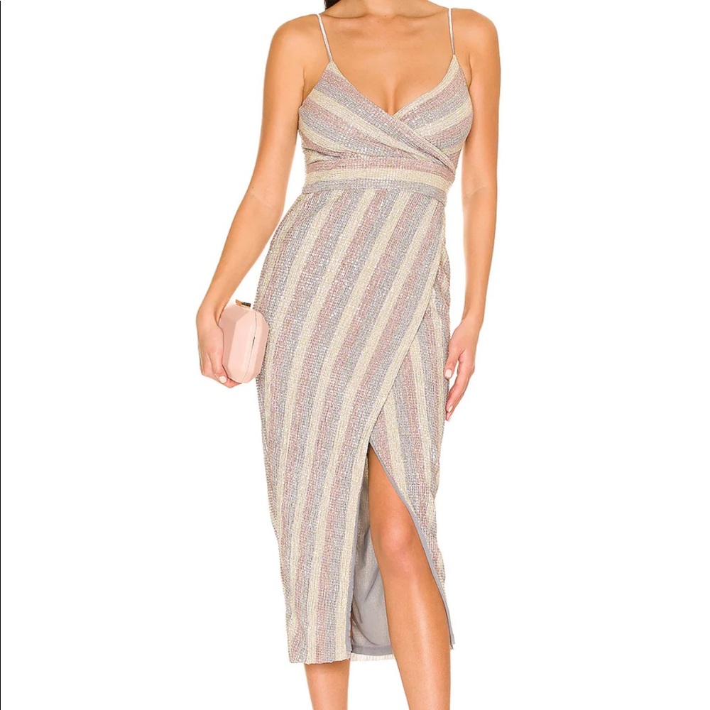 SAYLOR Pastel Stripe Midi Dress